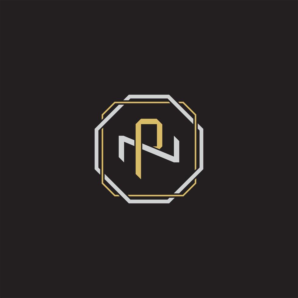 Initial letter overlapping interlock logo monogram line art style vector