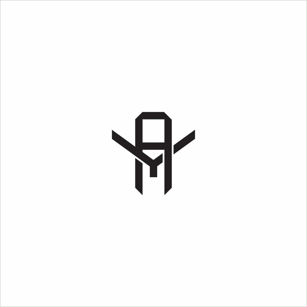 AY Initial letter overlapping interlock logo monogram line art style vector