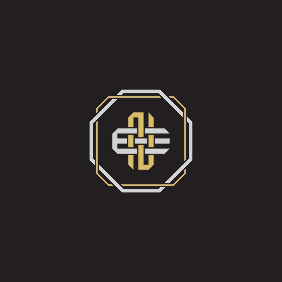 Initial letter overlapping interlock logo monogram line art style vector