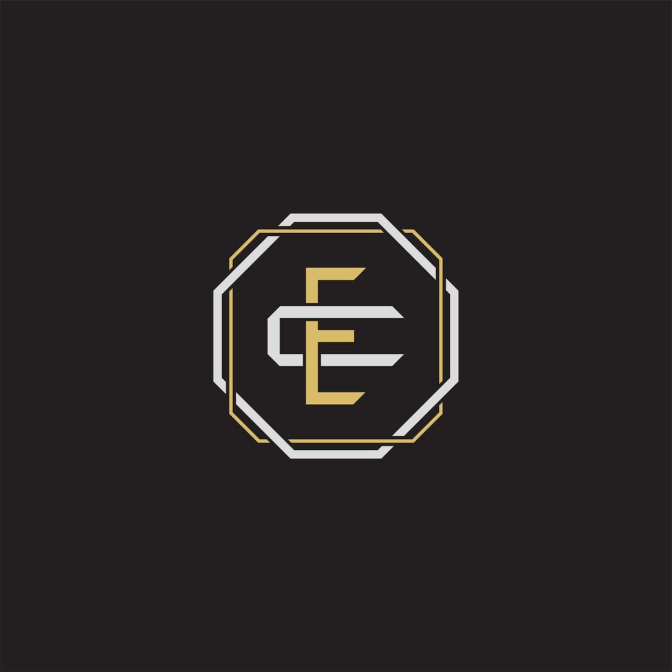 EC Initial letter overlapping interlock logo monogram line art style vector