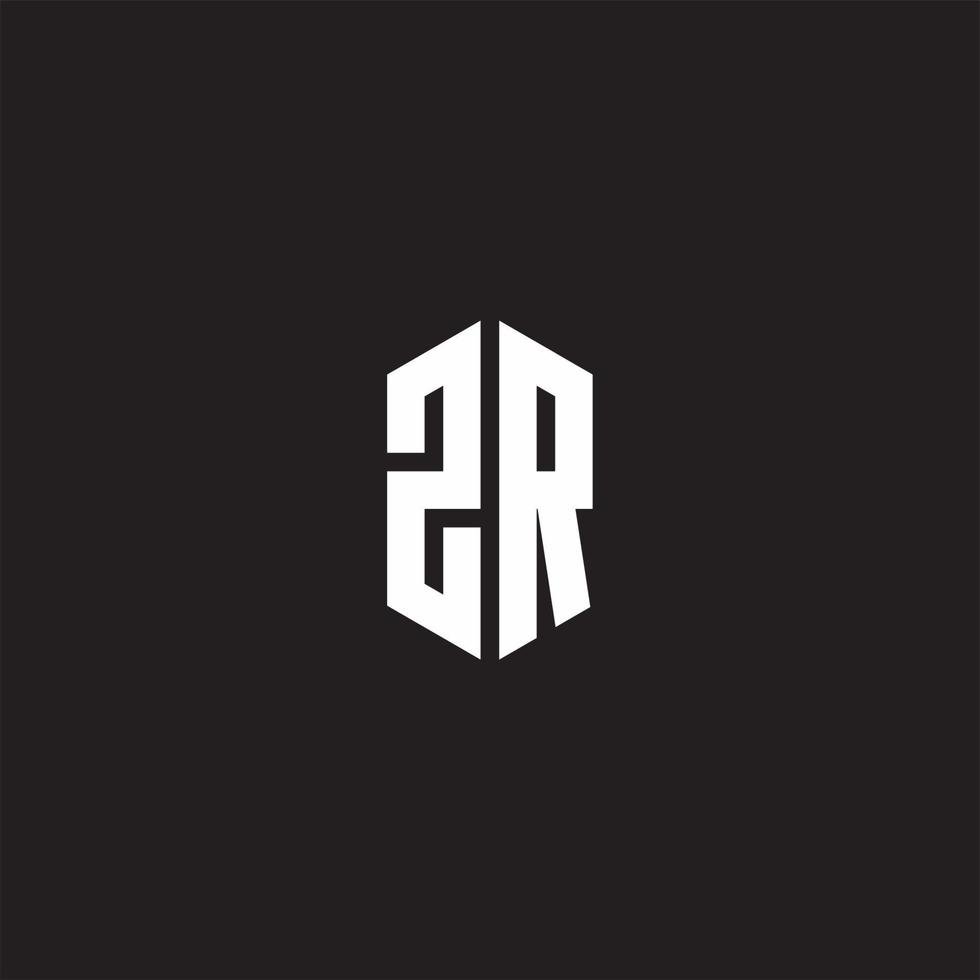 zr logo monograma con hexágono forma estilo diseño modelo vector