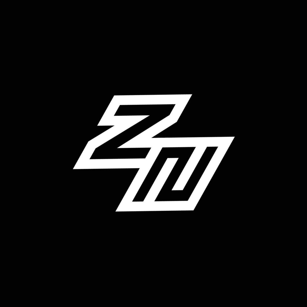 zn logo monograma con arriba a abajo estilo negativo espacio diseño modelo vector