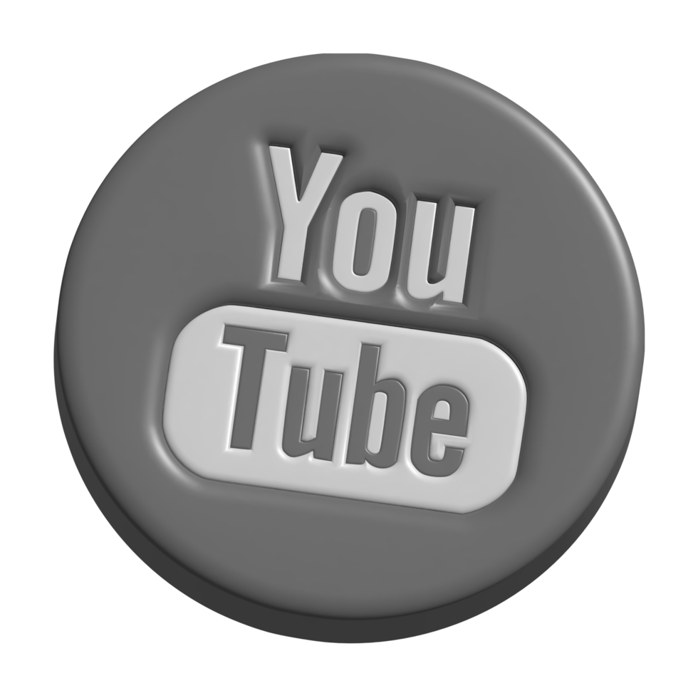 3d lcon logo of youtube png