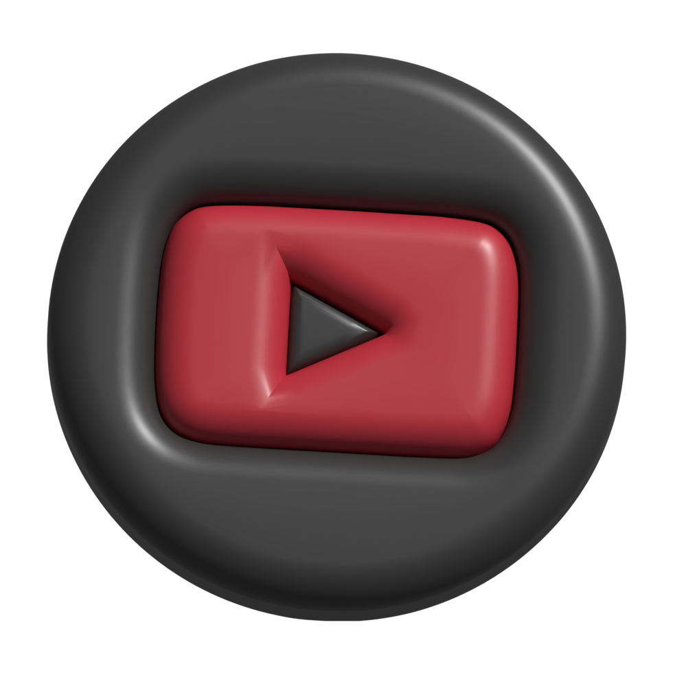 3d icono logo de Youtube png