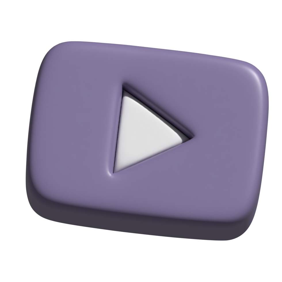 3d icono logo de Youtube png