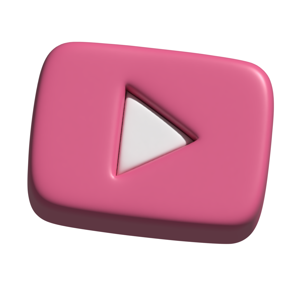 3d ícone logotipo do Youtube png