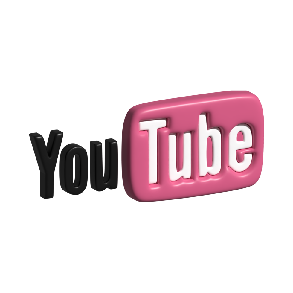 3d lcon logo of youtube png