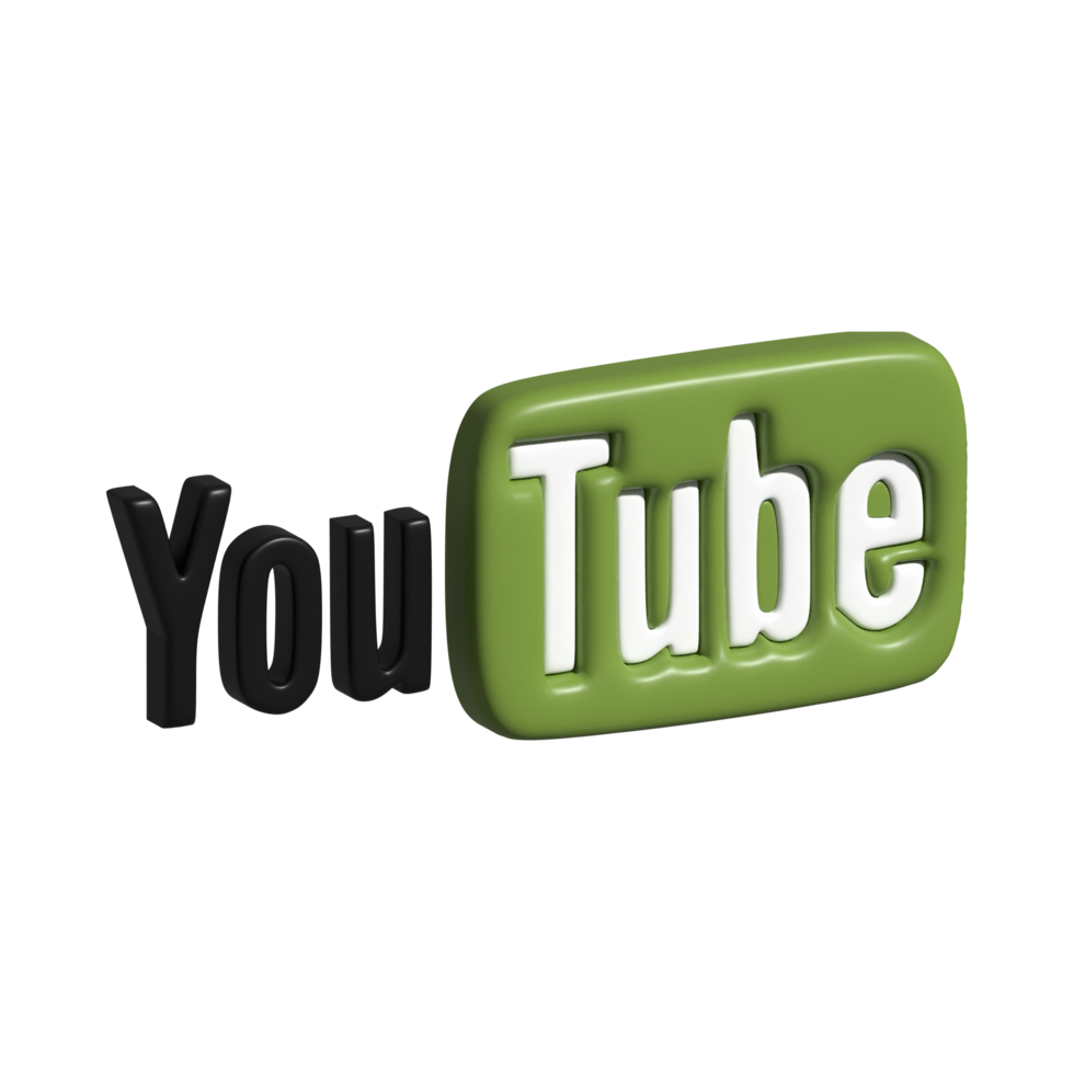 3d icono logo de Youtube png