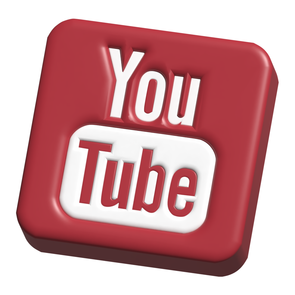 3d lcon logo of youtube png