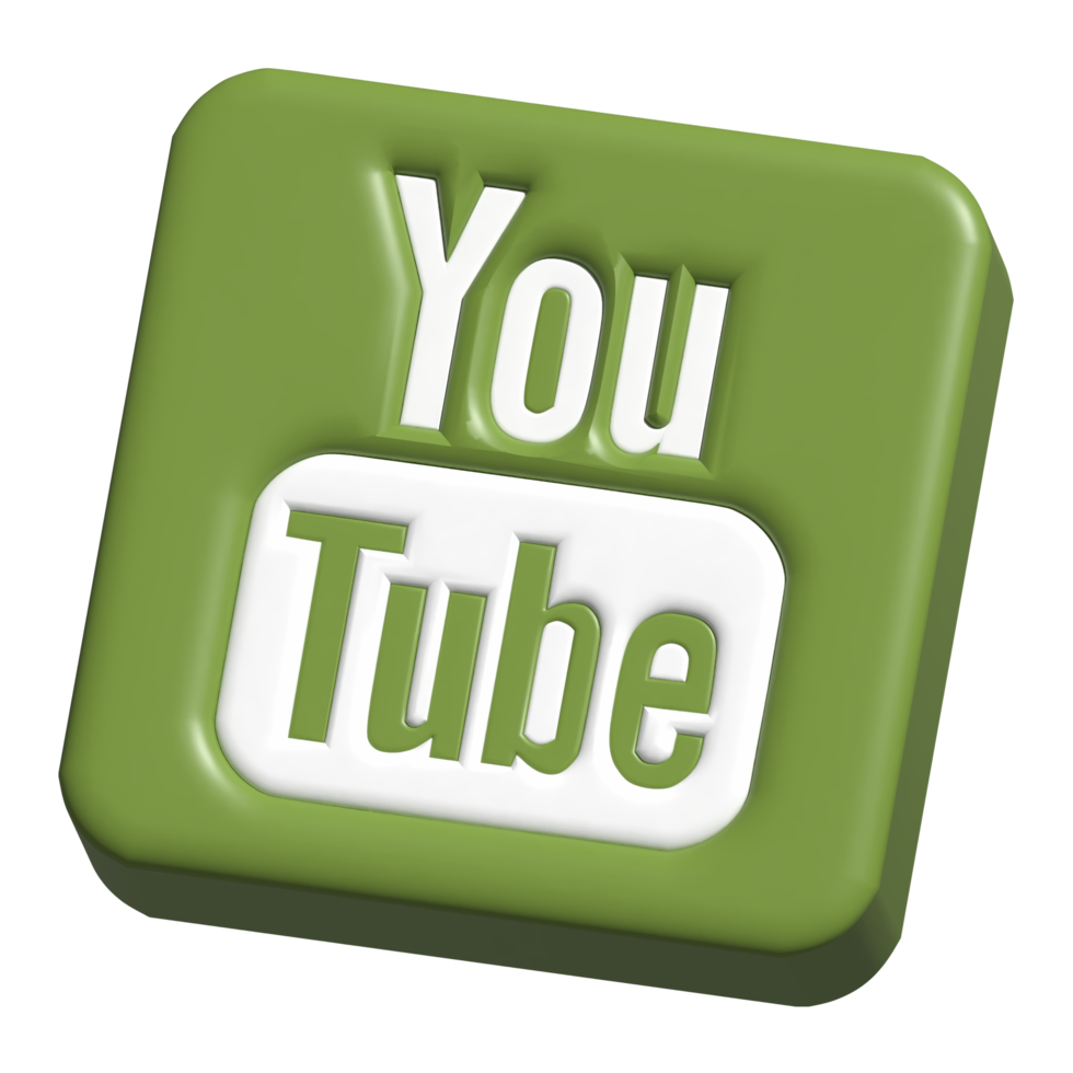 3d lcon logo of youtube png