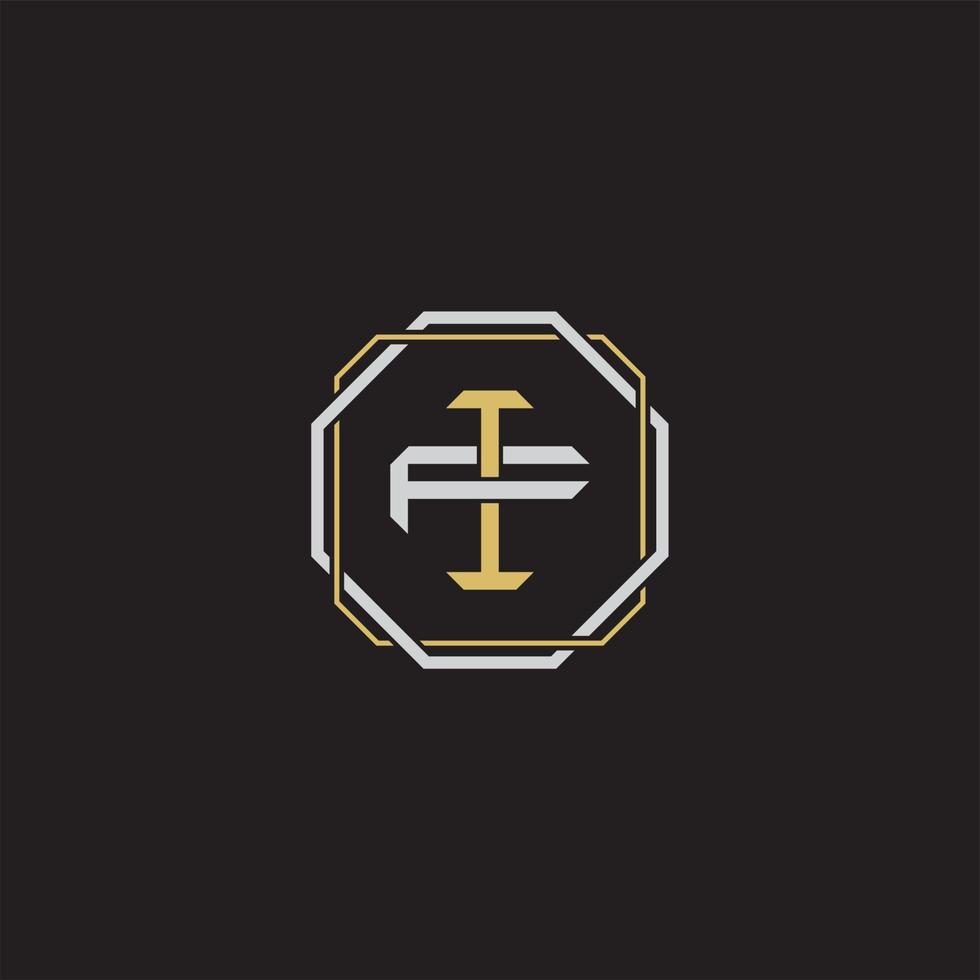 IF Initial letter overlapping interlock logo monogram line art style vector