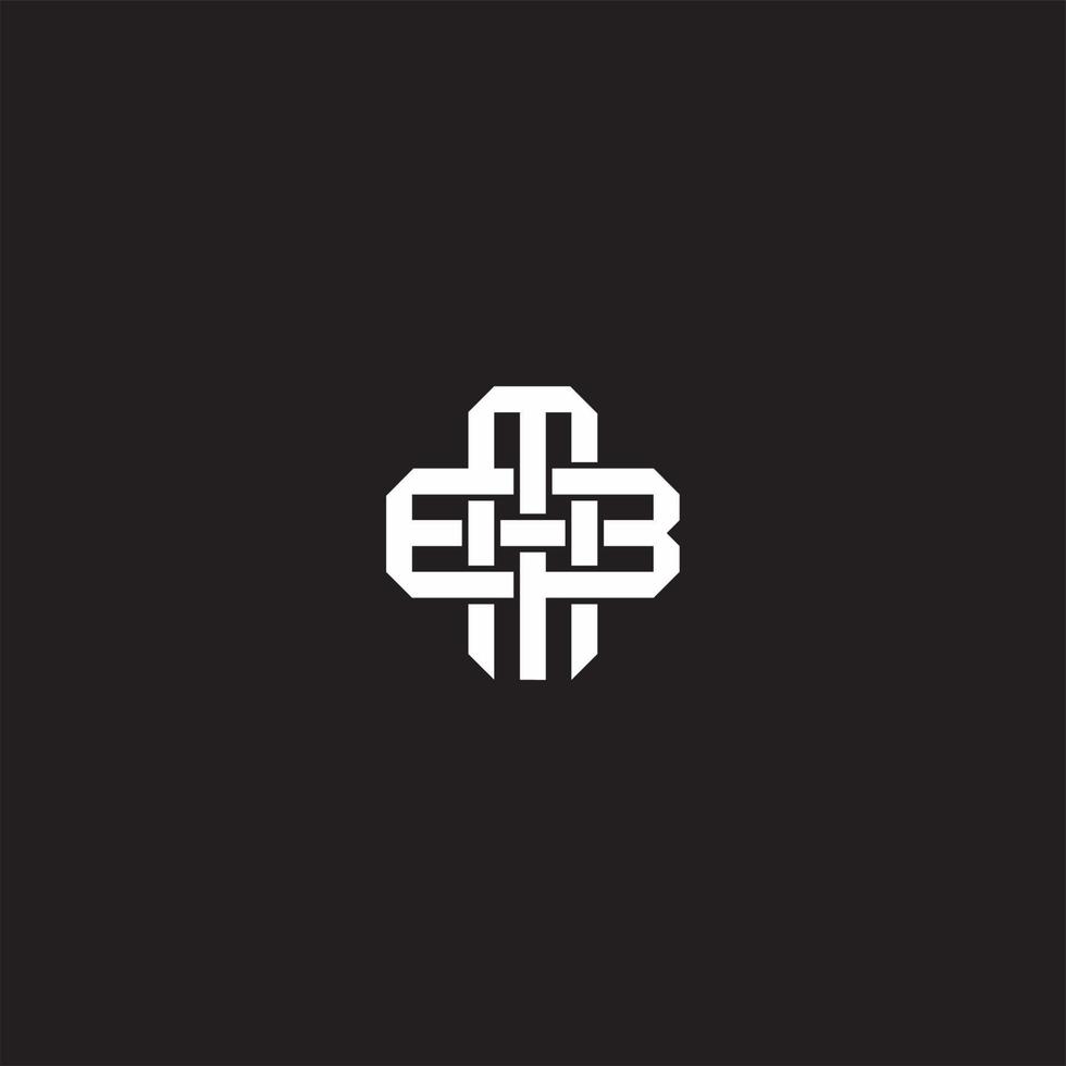MB Initial letter overlapping interlock logo monogram line art style vector