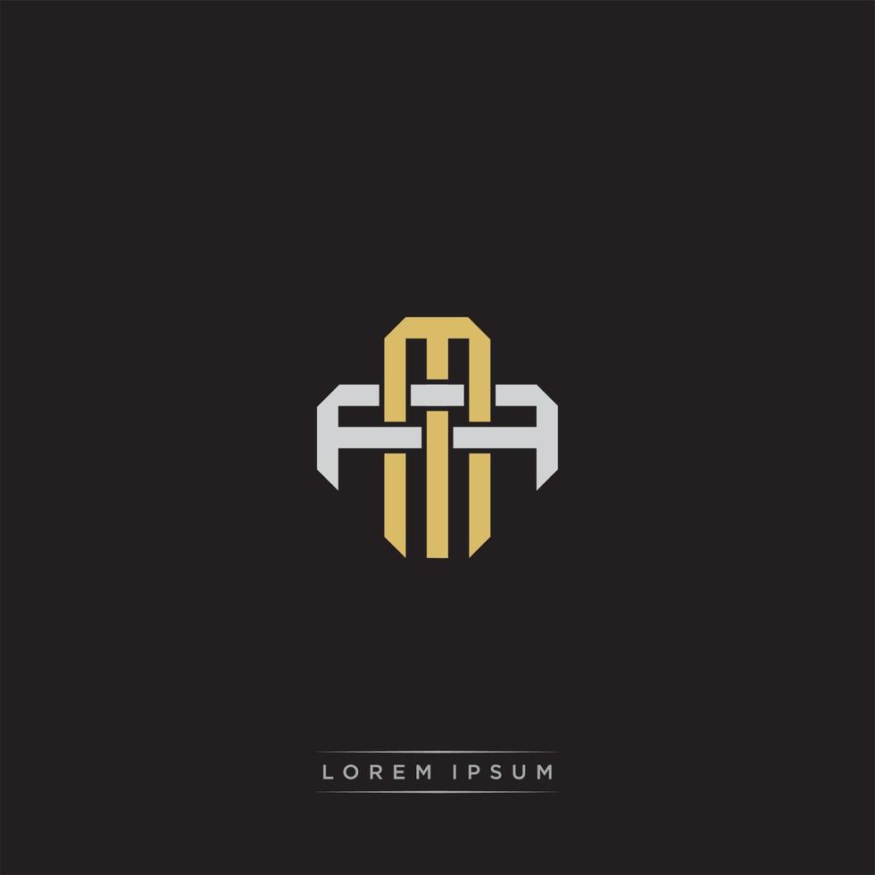 MA Initial letter overlapping interlock logo monogram line art style vector