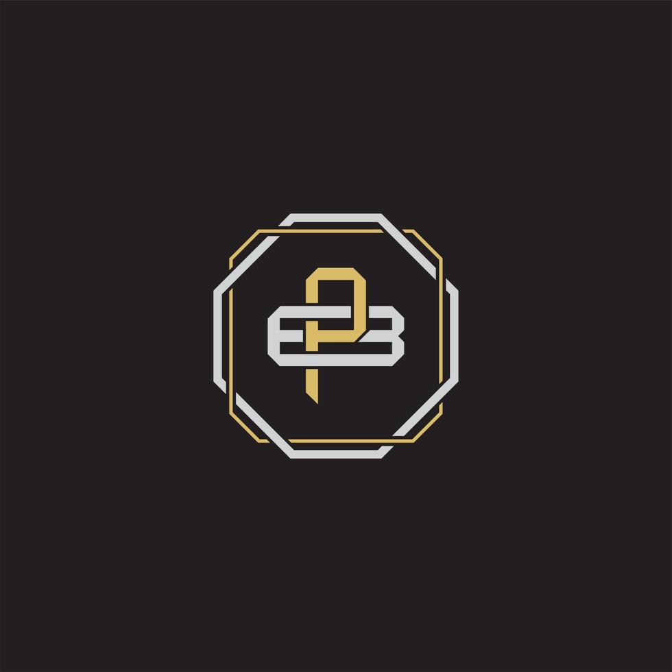 Initial letter overlapping interlock logo monogram line art style vector