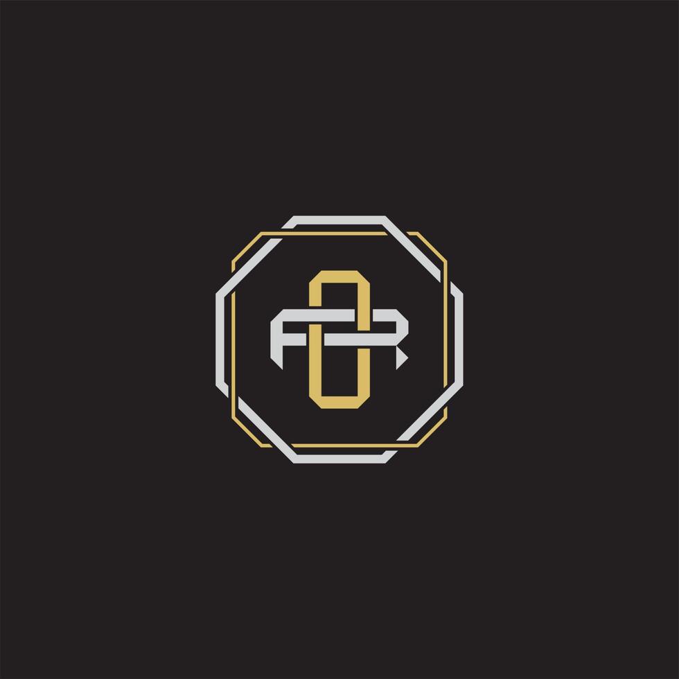 Initial letter overlapping interlock logo monogram line art style vector