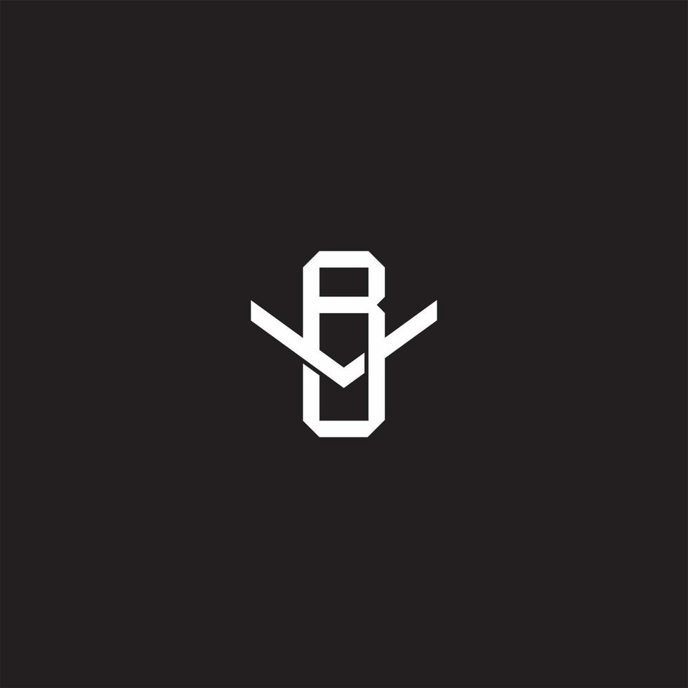 BV Initial letter overlapping interlock logo monogram line art style vector