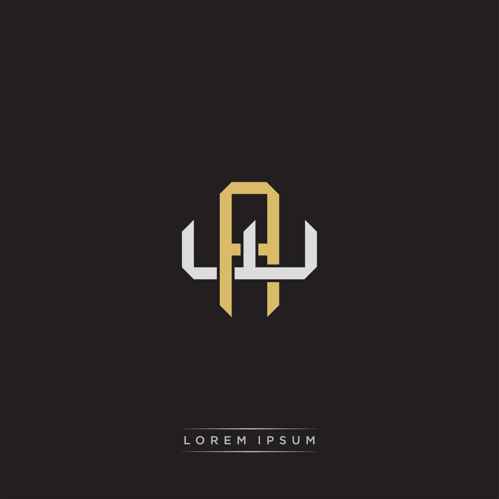AW Initial letter overlapping interlock logo monogram line art style vector