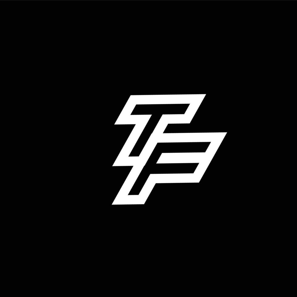 TF logo monogram with up to down style negative space design template vector