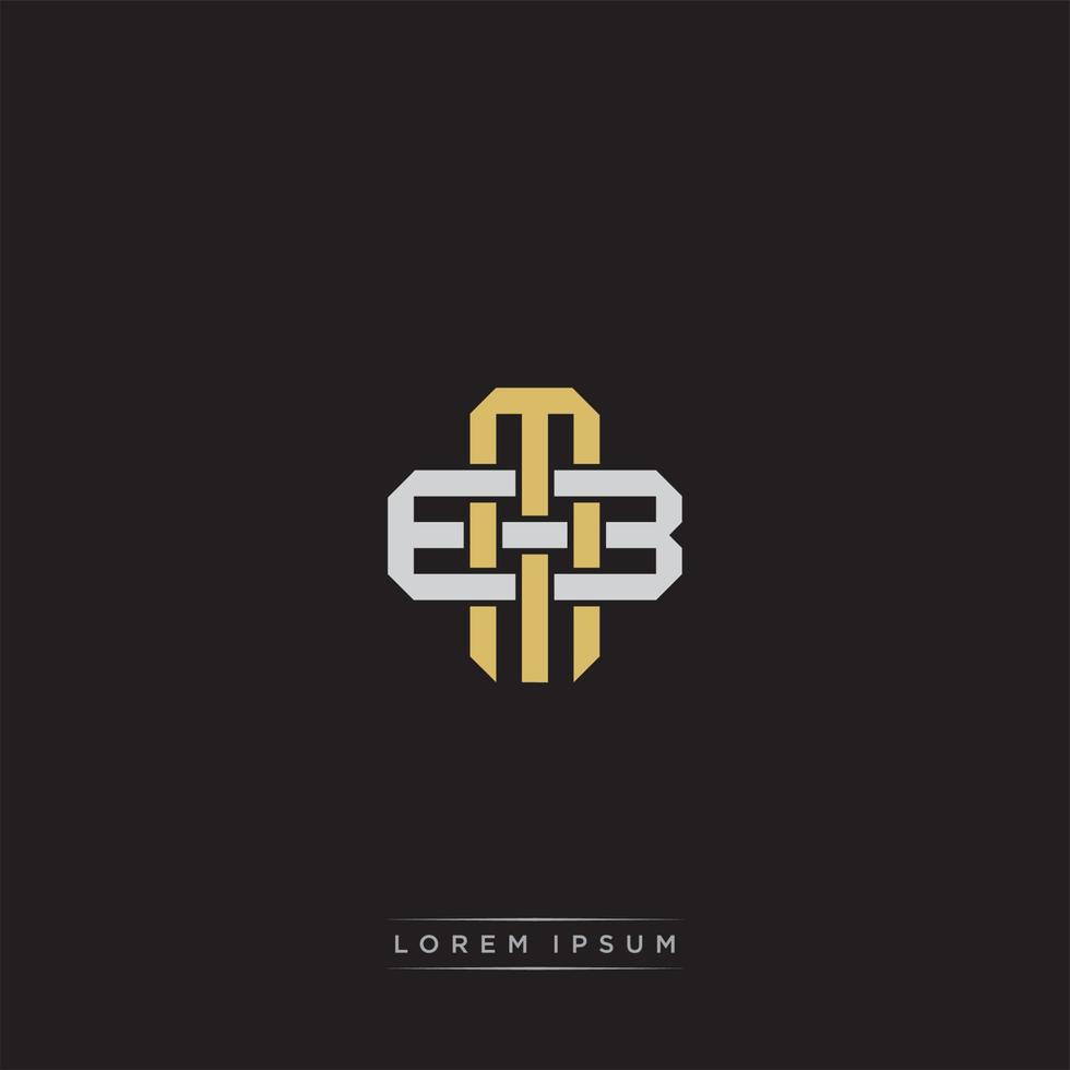 MB Initial letter overlapping interlock logo monogram line art style vector
