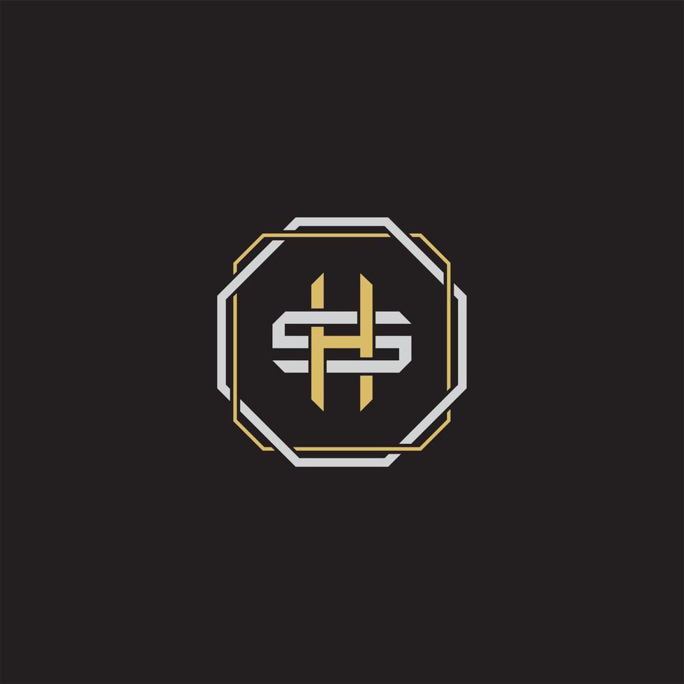 Initial letter overlapping interlock logo monogram line art style vector