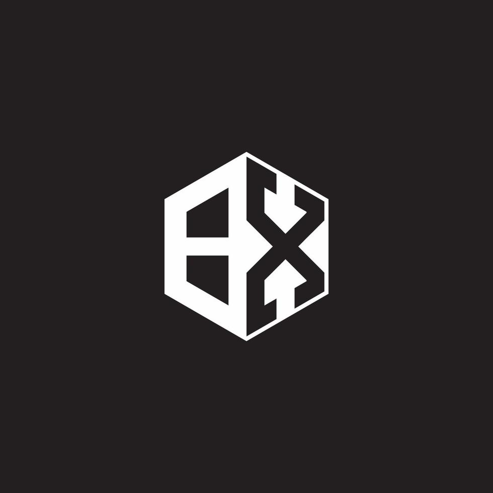 bx logo monograma hexágono con negro antecedentes negativo espacio estilo vector