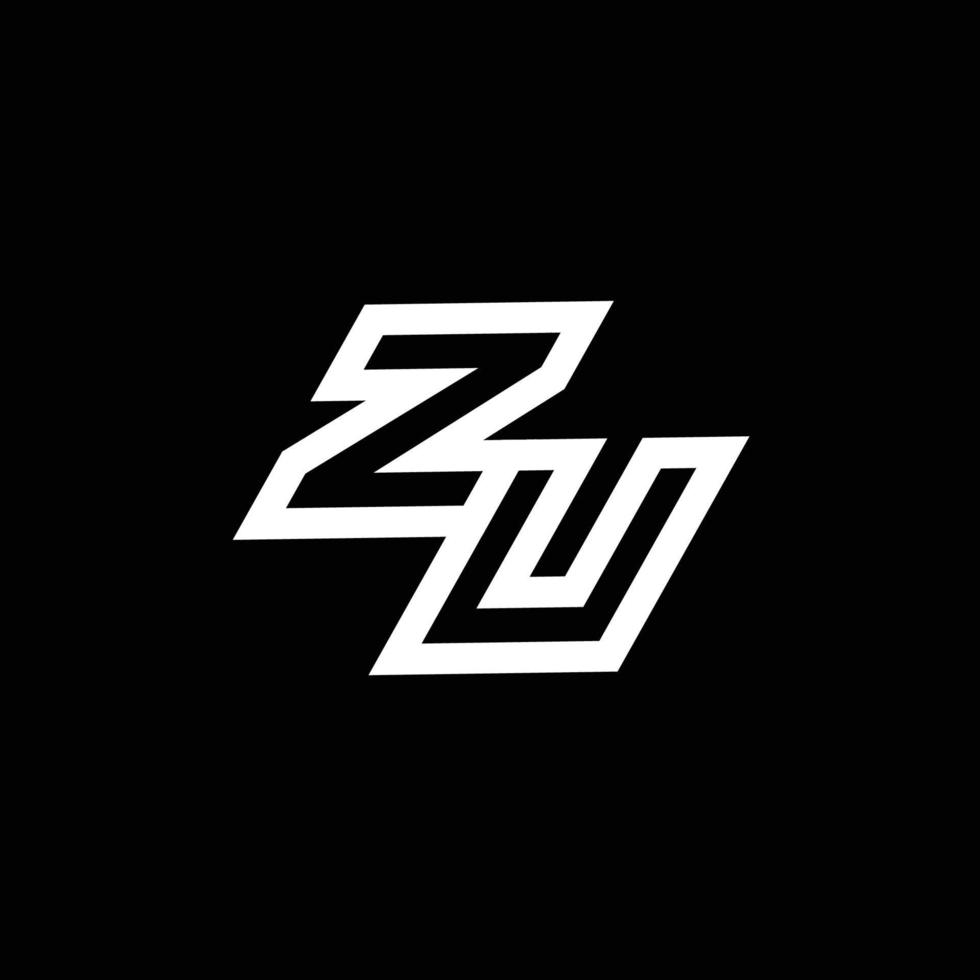 ZU logo monogram with up to down style negative space design template vector