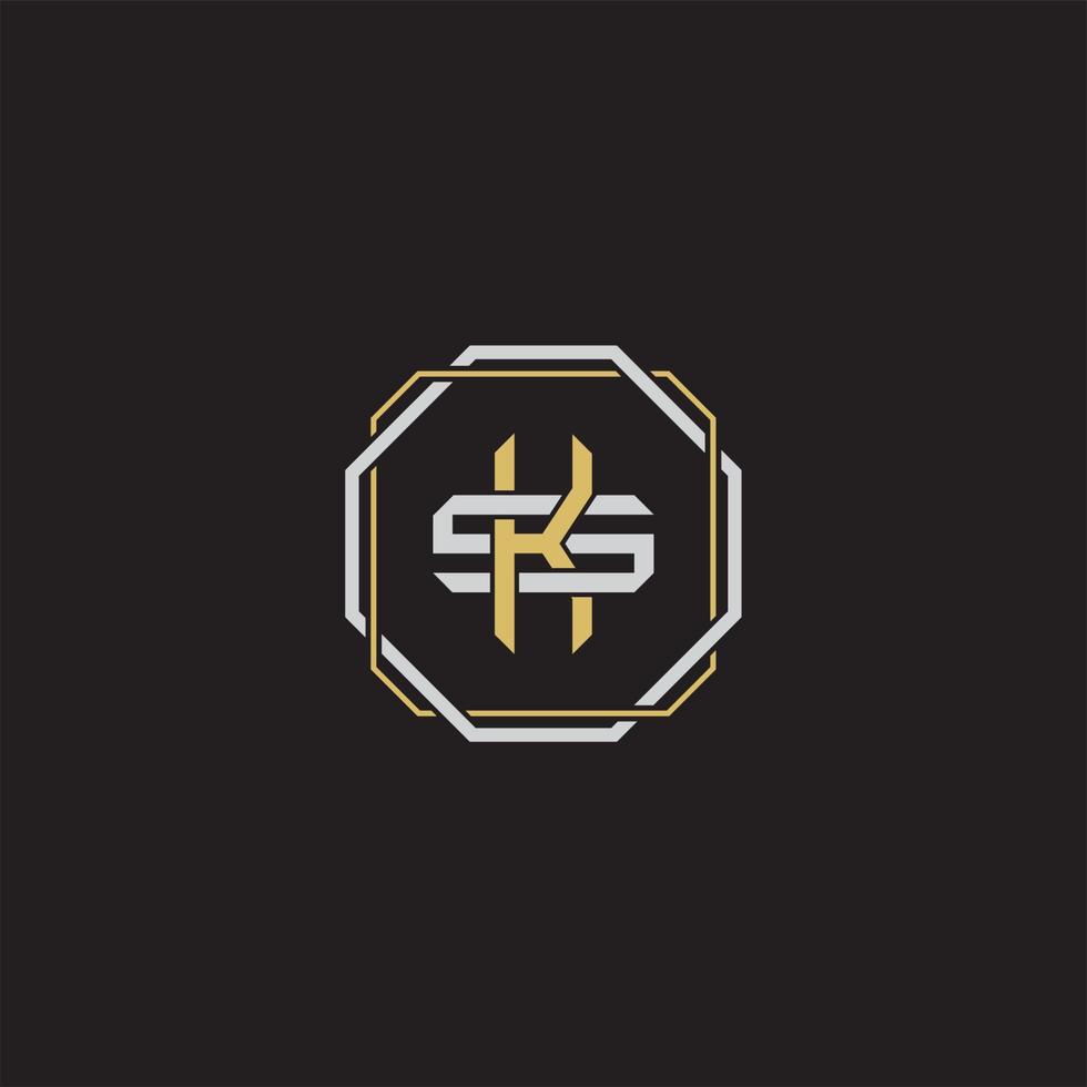 Initial letter overlapping interlock logo monogram line art style vector