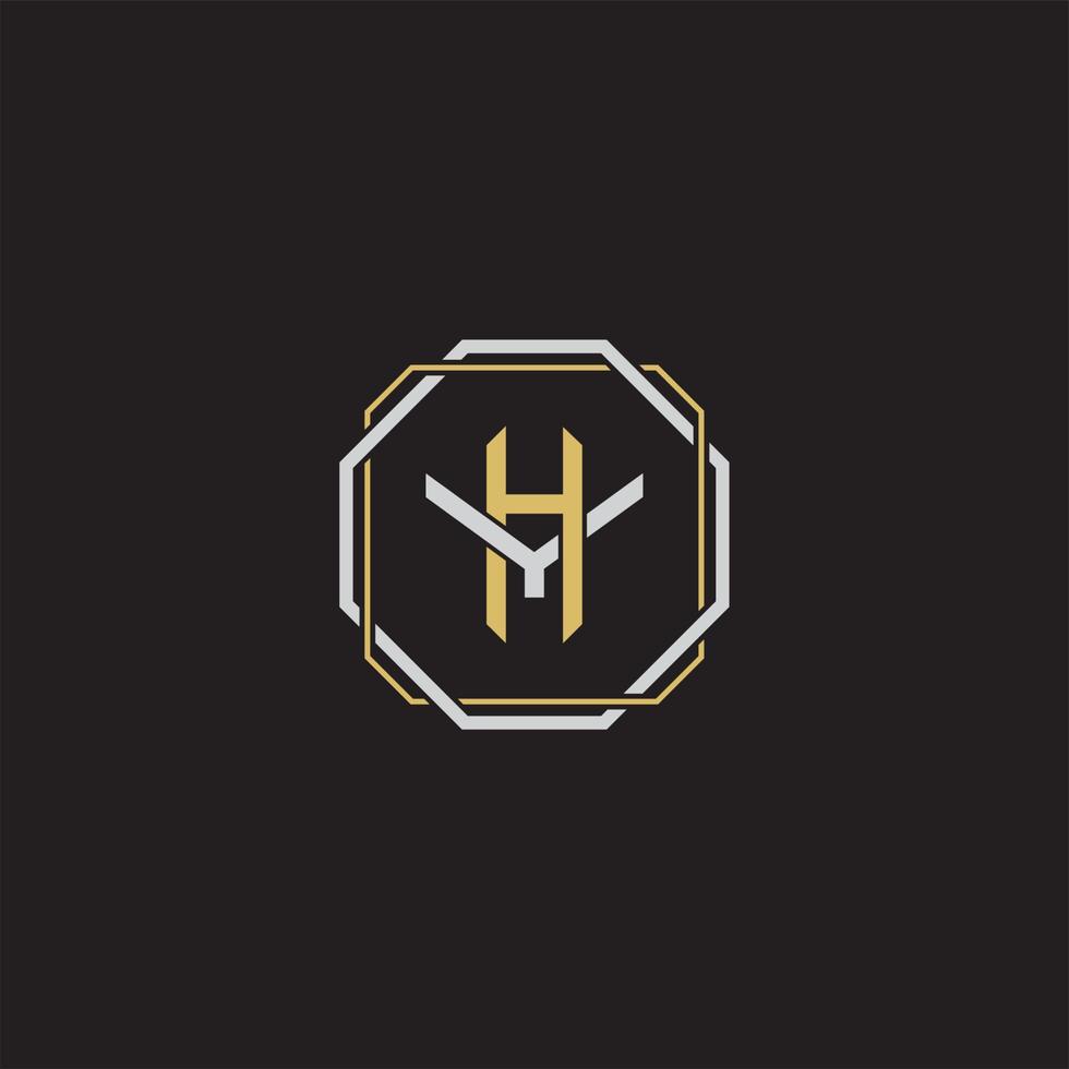 Initial letter overlapping interlock logo monogram line art style vector
