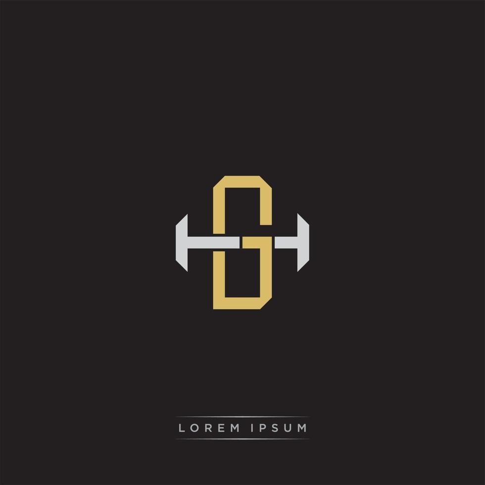 Initial letter overlapping interlock logo monogram line art style vector