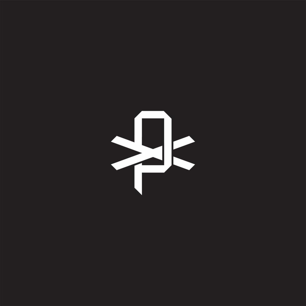 Initial letter overlapping interlock logo monogram line art style vector