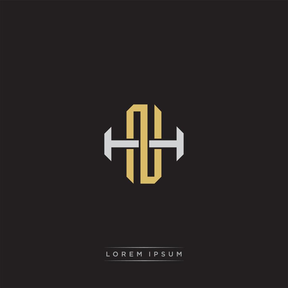 Initial letter overlapping interlock logo monogram line art style vector