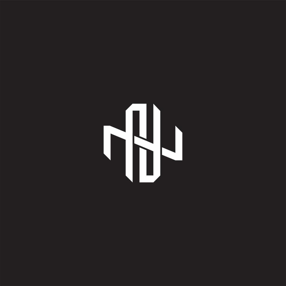 Initial letter overlapping interlock logo monogram line art style vector