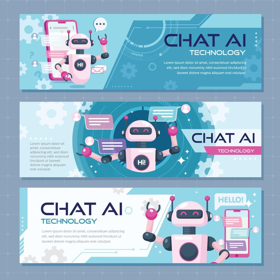 Smart Chatbot Banner Template vector