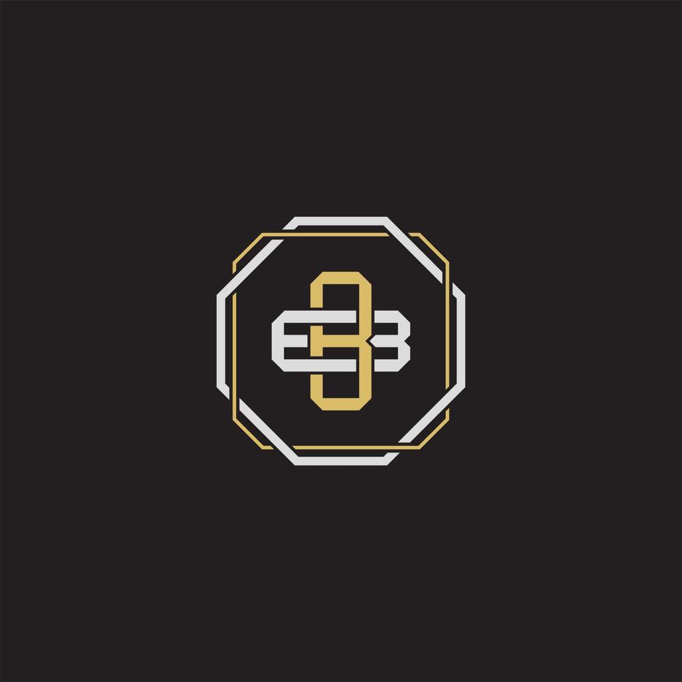 BB Initial letter overlapping interlock logo monogram line art style vector