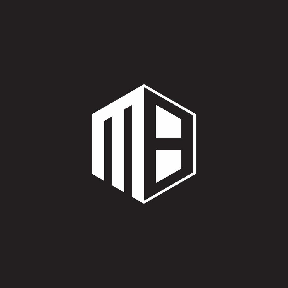 MB Logo monogram hexagon with black background negative space style vector