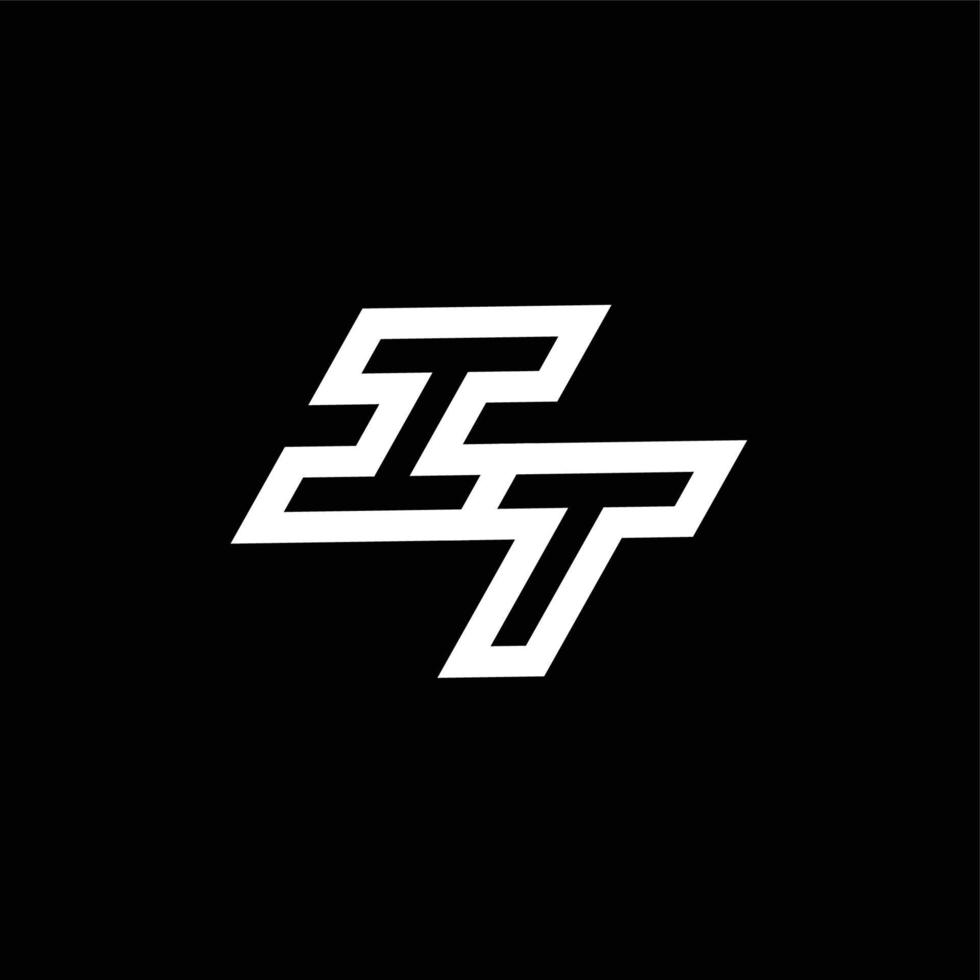 IT logo monogram with up to down style negative space design template vector