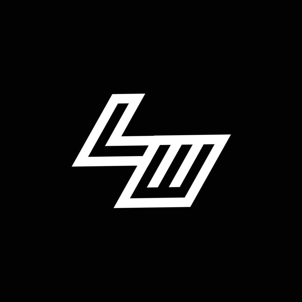 LW logo monogram with up to down style negative space design template vector
