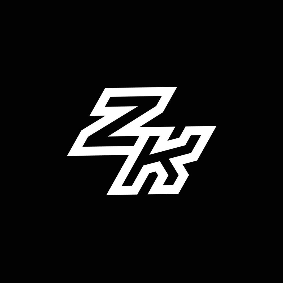 zk logo monograma con arriba a abajo estilo negativo espacio diseño modelo vector