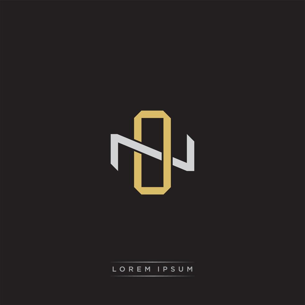 Initial letter overlapping interlock logo monogram line art style vector