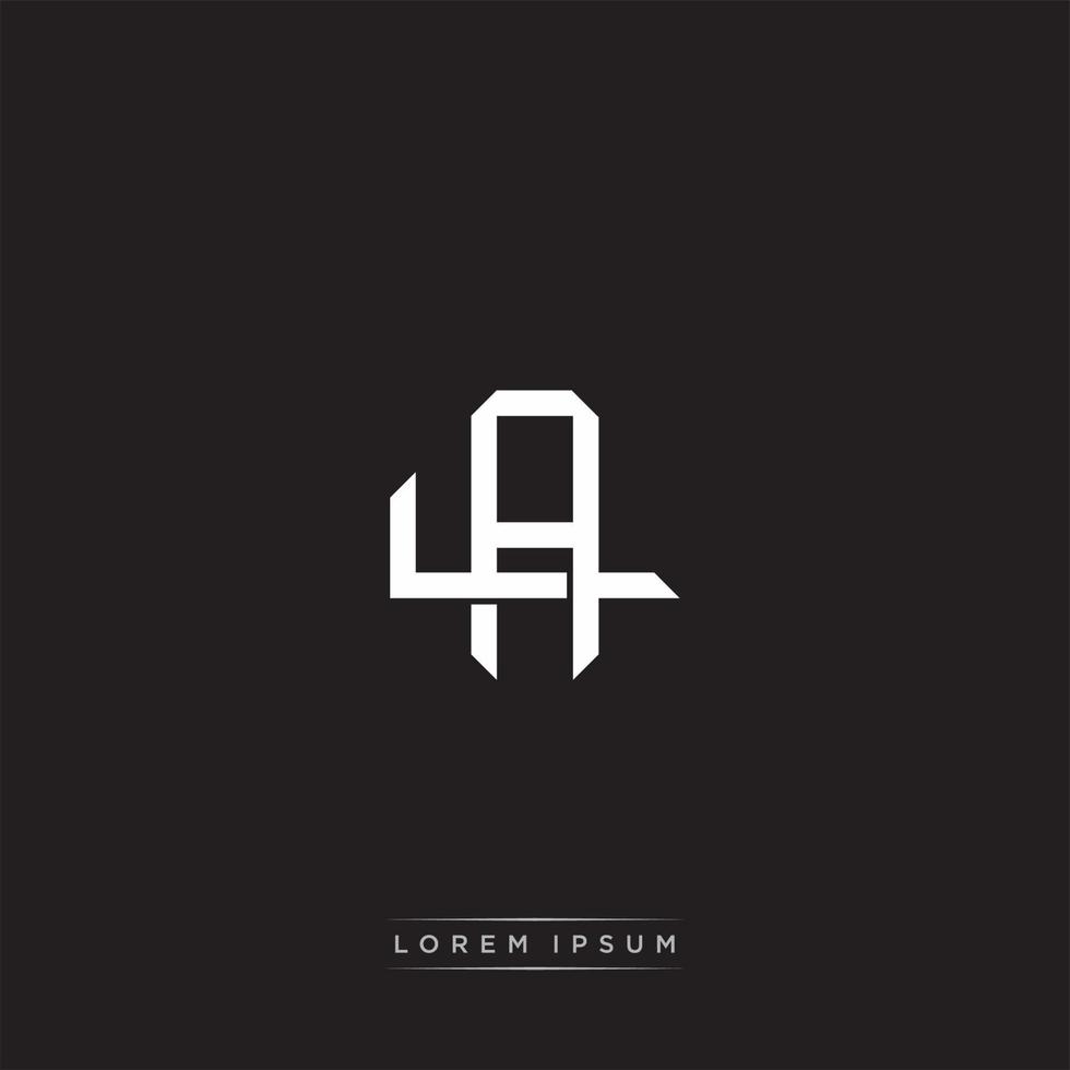 AL Initial letter overlapping interlock logo monogram line art style vector