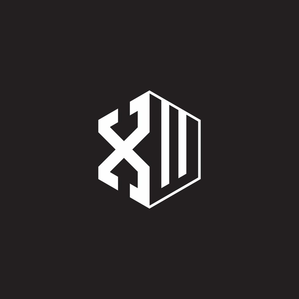 xw logo monograma hexágono con negro antecedentes negativo espacio estilo vector