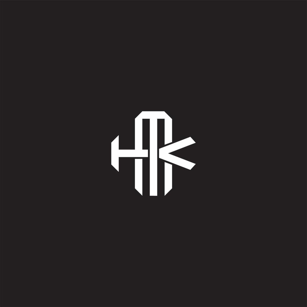MK Initial letter overlapping interlock logo monogram line art style vector