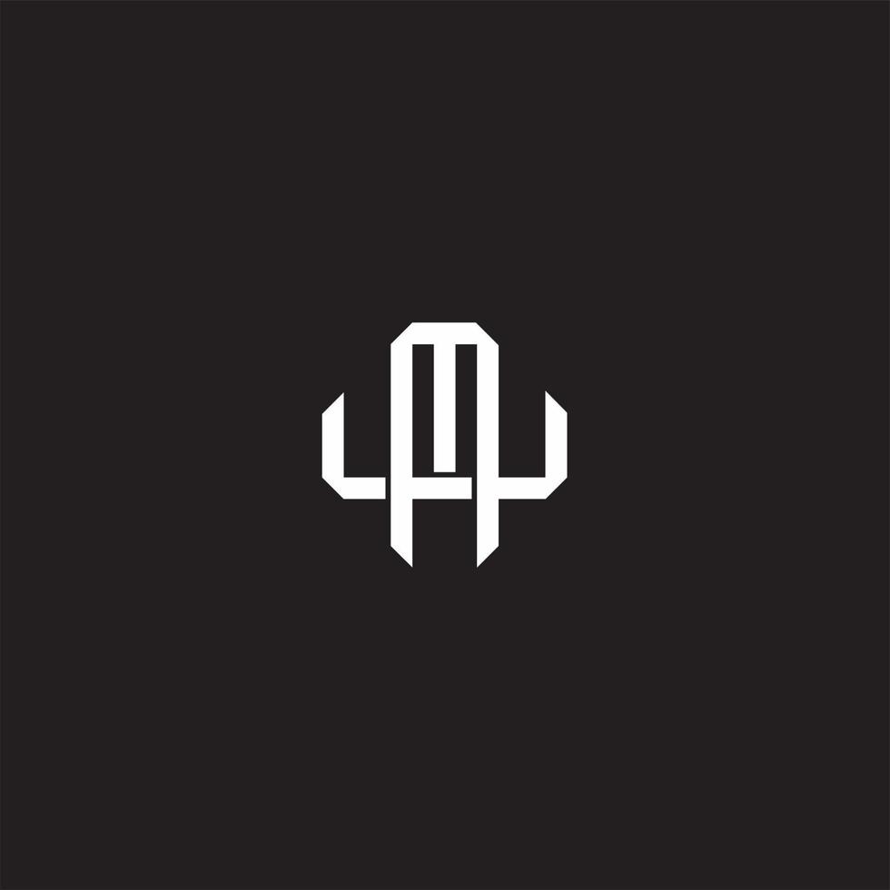 MU Initial letter overlapping interlock logo monogram line art style vector