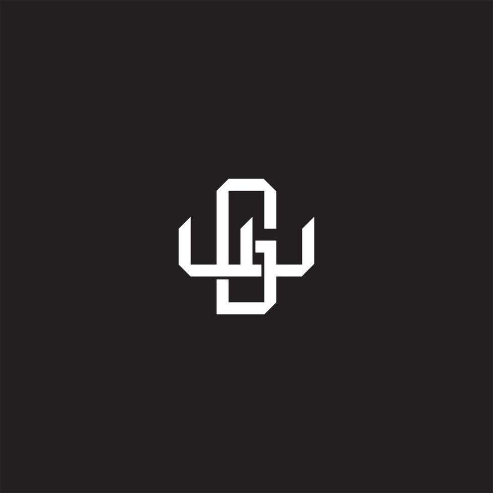 Initial letter overlapping interlock logo monogram line art style vector