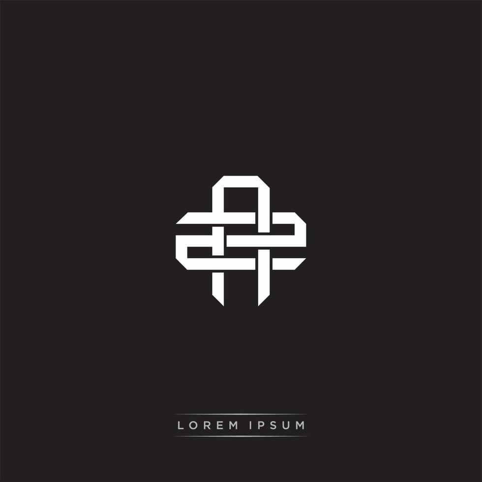 AZ Initial letter overlapping interlock logo monogram line art style vector