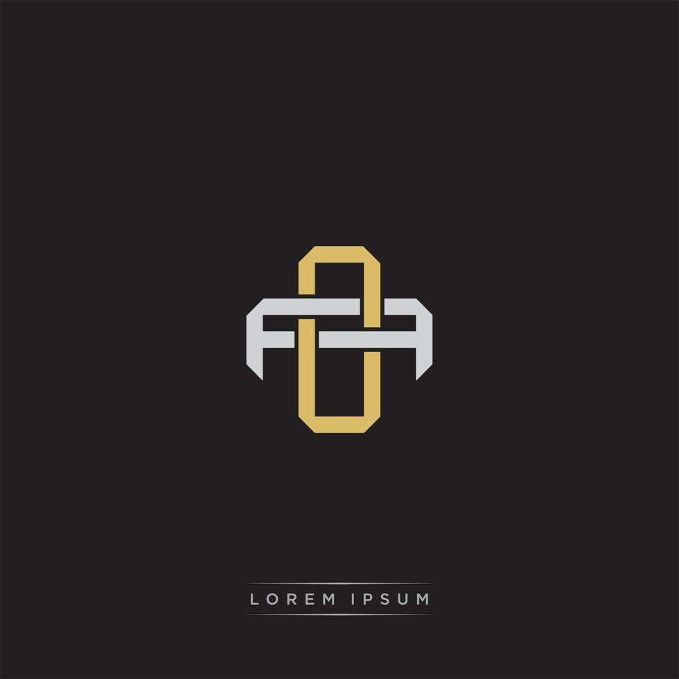 Initial letter overlapping interlock logo monogram line art style vector