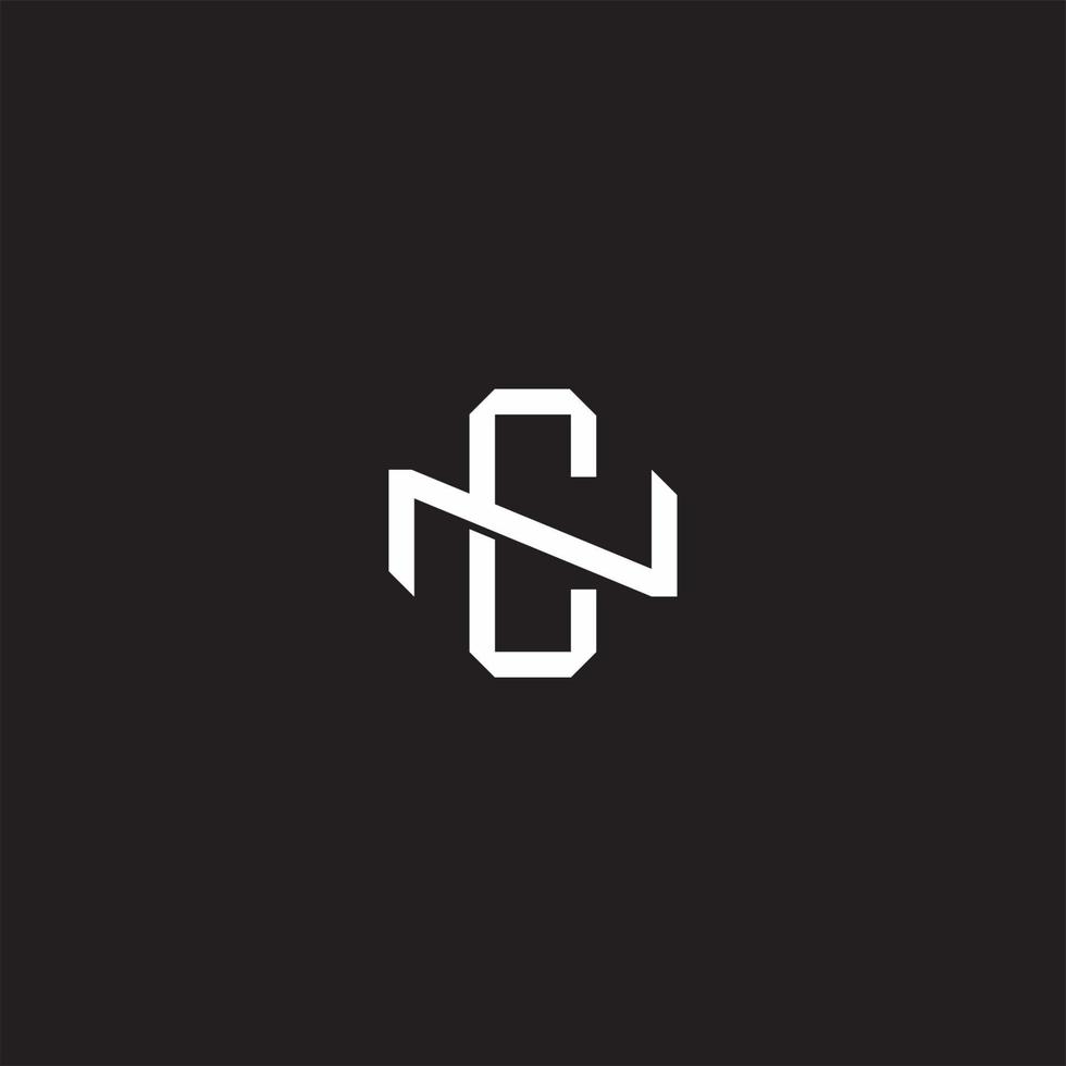 CN Initial letter overlapping interlock logo monogram line art style vector