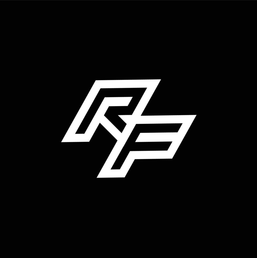 RF logo monogram with up to down style negative space design template vector