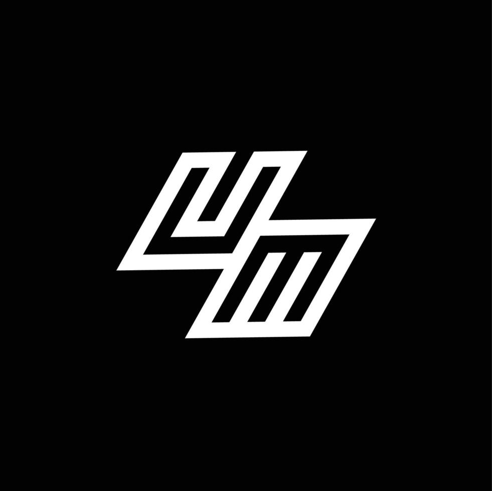UM logo monogram with up to down style negative space design template vector