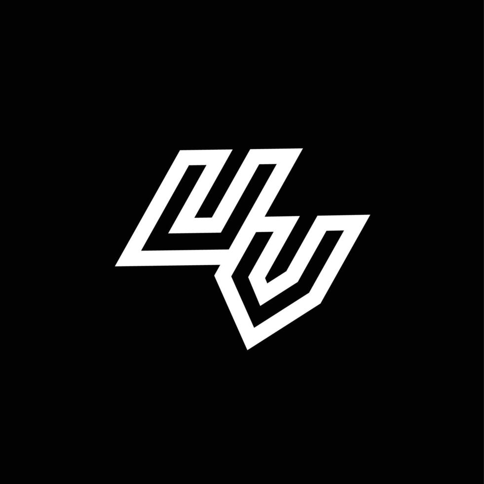 UV logo monogram with up to down style negative space design template vector